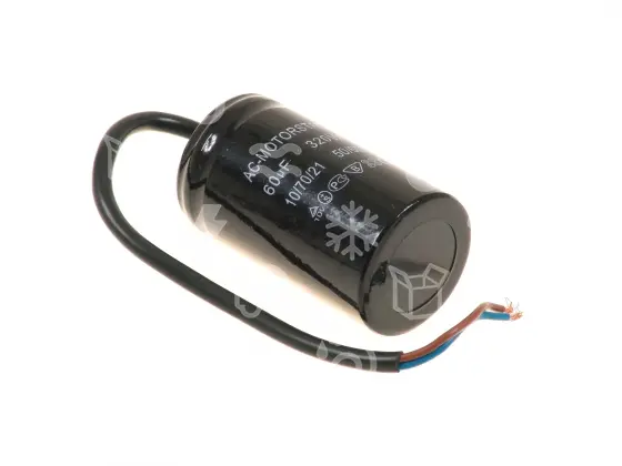 kondenzátor rozběhový TC 544,  60 uF, 320V, d = 42x80 mm, kabel 25 cm
